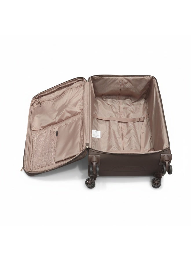 دكني حقيبة سفر كبيرة ناعمة من ستريت كريد - أمتعة بعجلات مقاس 28 بوصة مع عجلة دوارة رباعية العجلات، مصنوعة من قماش خفيف الوزن، وقفل إدارة أمن النقل - لون بني شوكولاتة/رمادي - Image 5