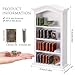 Guiqulai 36 Pcs 112 Scale Miniatures Dollhouse Books and 1 White Wooden Bookcase4 Floors Furniture Display Bookshelf Cabinet Mini Assorted BooksDollhouse Decoration Accessories for Home Bedroom - Image 4