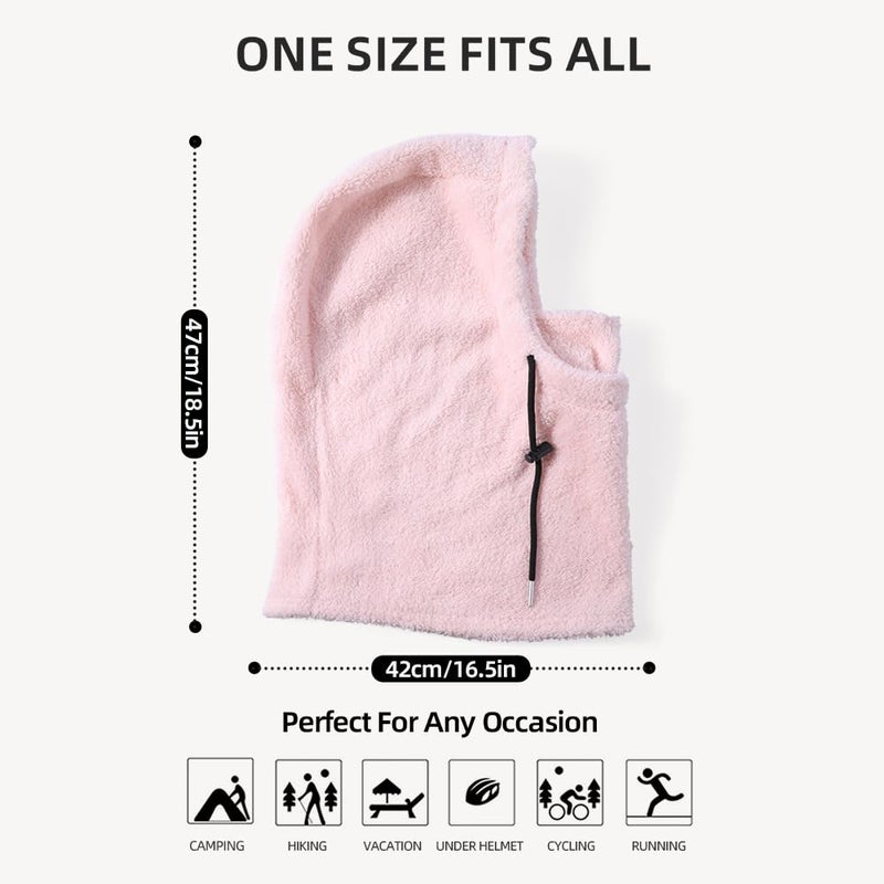 MVPTOO Ski Mask Balalclava Windproof Face Mask Warm Fleece Neck Cover for Cold Weather Helmet Hood for Men & Women (Pink) - Image 5