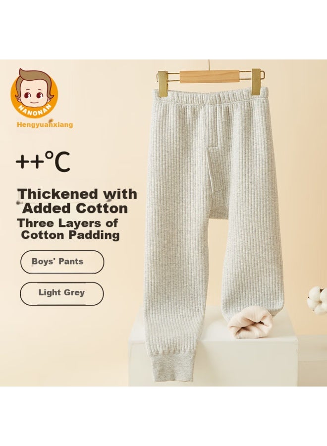 Children'S Thermal Pants, Boys And Girls Padded Fleece-Lined Thickened Autumn Pants, For Older Kids And Teenagers, Inner Wear Base Layer School Uniform Essential