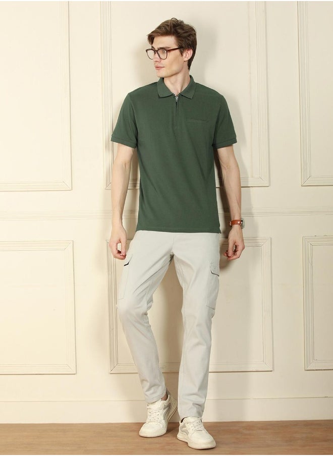 Dennis Lingo Sage Green Regular Fit Cotton-Poly T-Shirt – Comfortable and Stylish  - Image 3
