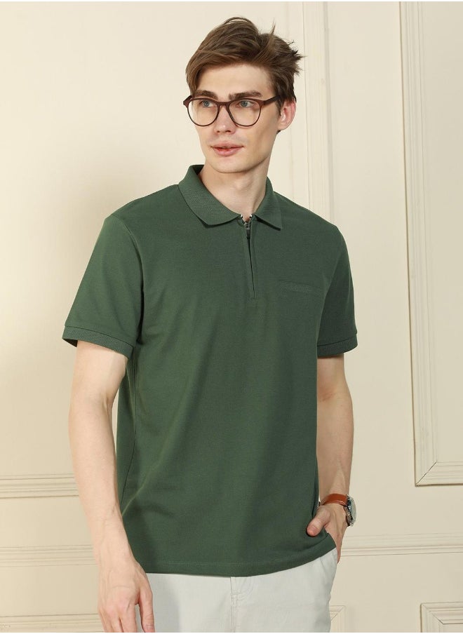 Dennis Lingo Sage Green Regular Fit Cotton-Poly T-Shirt – Comfortable and Stylish  - Image 5