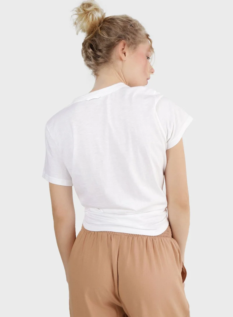 Aerie Crew Neck Printed T-Shirt