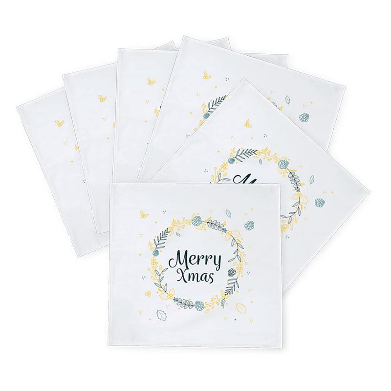 Khakee 6 Pcs Christmas Theme Silk Table Napkins 10x 10 for Xmas Decoration Christmas OrnamentsChristmas Giftxmas21463 - Image 2