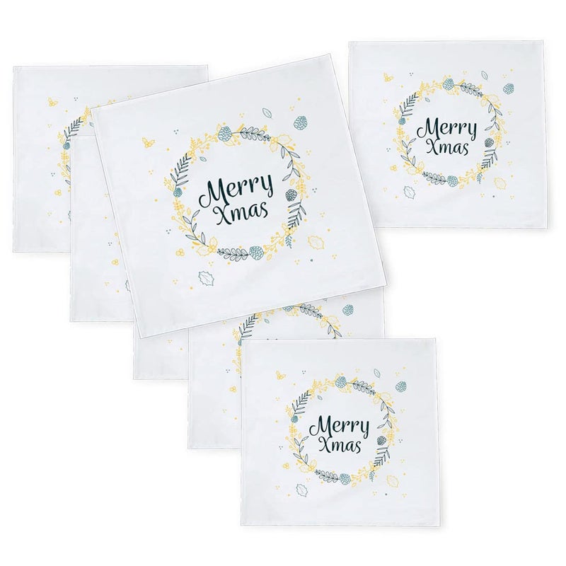 Khakee 6 Pcs Christmas Theme Silk Table Napkins 10x 10 for Xmas Decoration Christmas OrnamentsChristmas Giftxmas21463 - Image 1