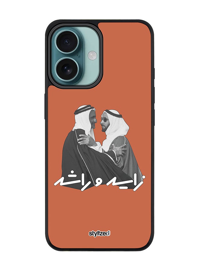 Stylizedd for iPhone 16 Case [Compatible with MagSafe] Magnetic cover Slim fit Camera Protection, Shockproof Thin Phone Case- Sheikh Zayed And Sheikh Rashid, Orange - Image 1
