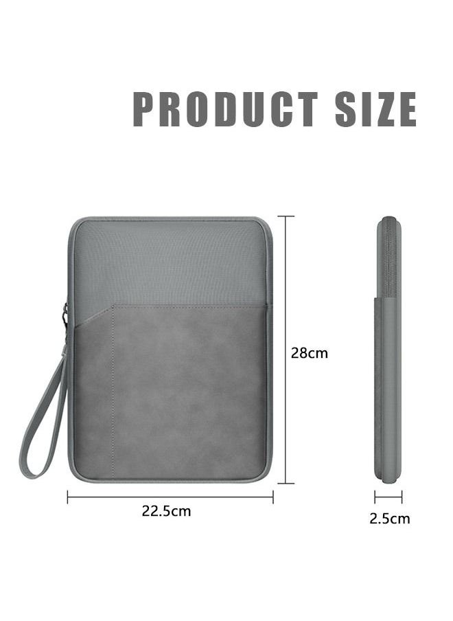 Generic - 9.7-11 Inch Tablet Computer General Purpose Waterproof Sleeve Bag, Anti Fall Plush Lining Carrying Case, Protective Carrying Case with Elastic Handle (Grey) - Image 1