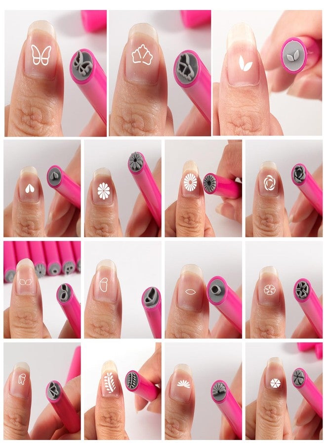 DANNEASY Nail Art Stamp Pen Set (15PCS), 3s Quick DIY Nail Design Tools - Easy to Use, Daisy Butterfly Flower Heart Nail Stamper Pens, Nail Art Decoration for DIY Salon Manicure Kit Nails Supplies - Image 4