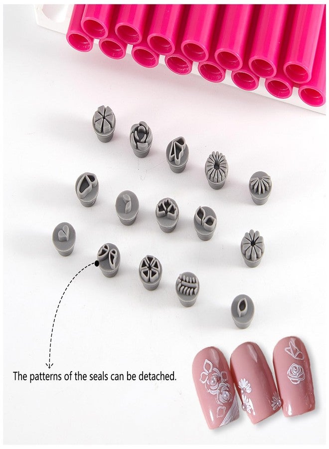 DANNEASY Nail Art Stamp Pen Set (15PCS), 3s Quick DIY Nail Design Tools - Easy to Use, Daisy Butterfly Flower Heart Nail Stamper Pens, Nail Art Decoration for DIY Salon Manicure Kit Nails Supplies - Image 5