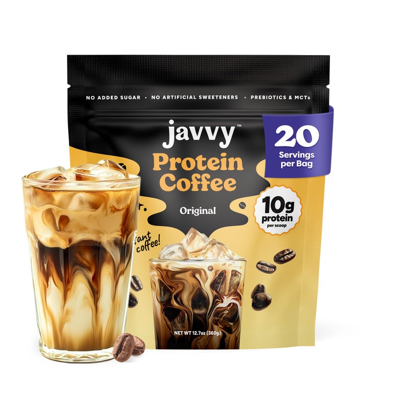 Original Protein Iced Coffee - Premium Whey Protein & Instant Iced Coffees - 100% Natural Cold Brew Coffee - Zero Artificial Flavors & Sweeteners, 80 mg Caffeine Per Serving, 0g of Sugar, 20 Servings - Image 1
