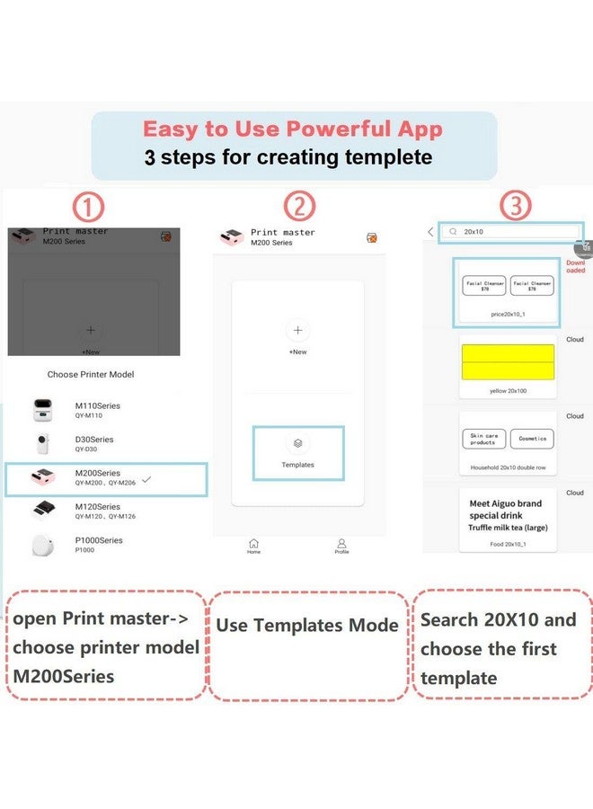 فوميمو لفات ورق ملصقات ذاتي اللصق متعدد الأغراض أبيض مقاس 3/4 بوصة × 3/8 بوصة (20 × 10 مم) لآلة صنع الملصقات Phomemo M200/M110/M220/M221/M120/M221/M260/M150/M250 Bluetooth، 600 ملصق/لفة، أسود على أبيض - Image 4