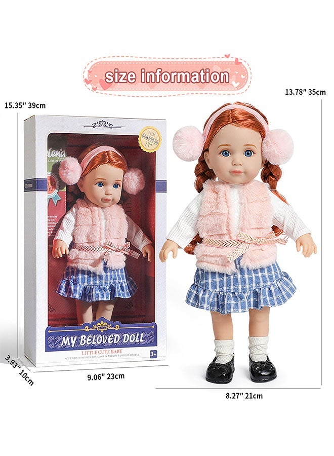 بيوينتي دمية الطفل المولودة من جديد 35CM واقعية دميات الأطفال حديثي الولادة الحيوية وزنها مع دمية السيليكون الناعمة بنات مع ملابس دمية اكسسوارات لسن 3+ - Image 3