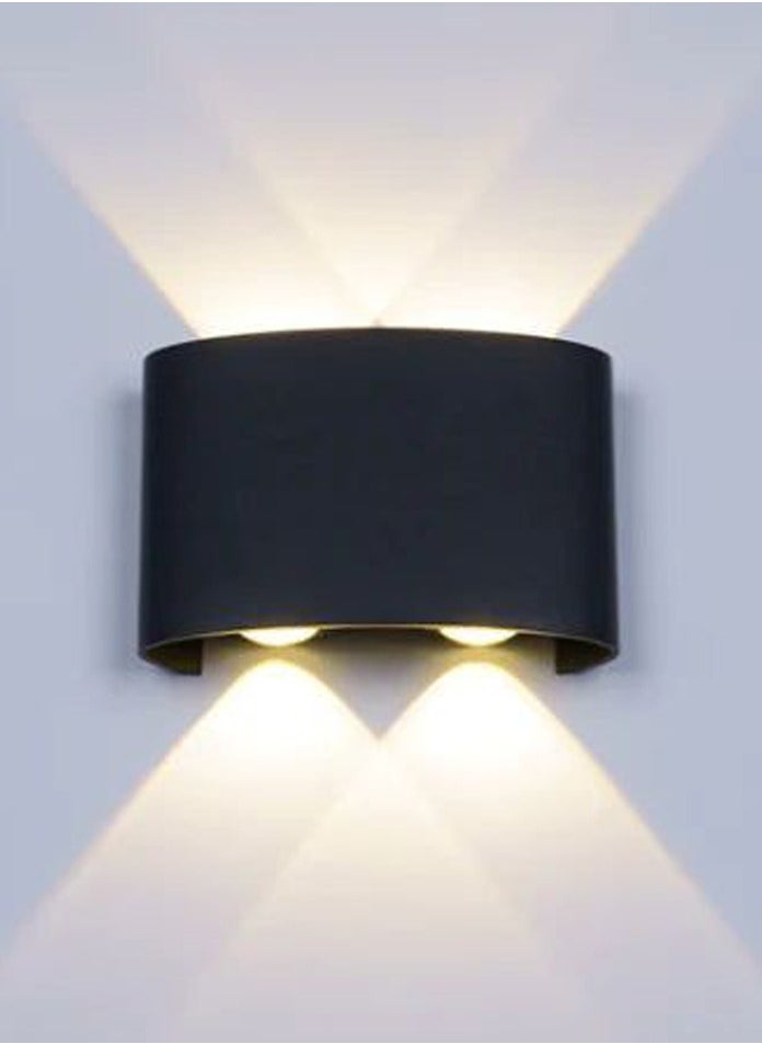 MODI 4*2W Modern LED Warm White Wall Light , IP65 Waterproof, 770lm, Up & Down Lighting - Black  - Image 2