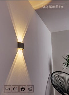MODI 4*2W Modern LED Warm White Wall Light , IP65 Waterproof, 770lm, Up & Down Lighting - Black  - Image 1
