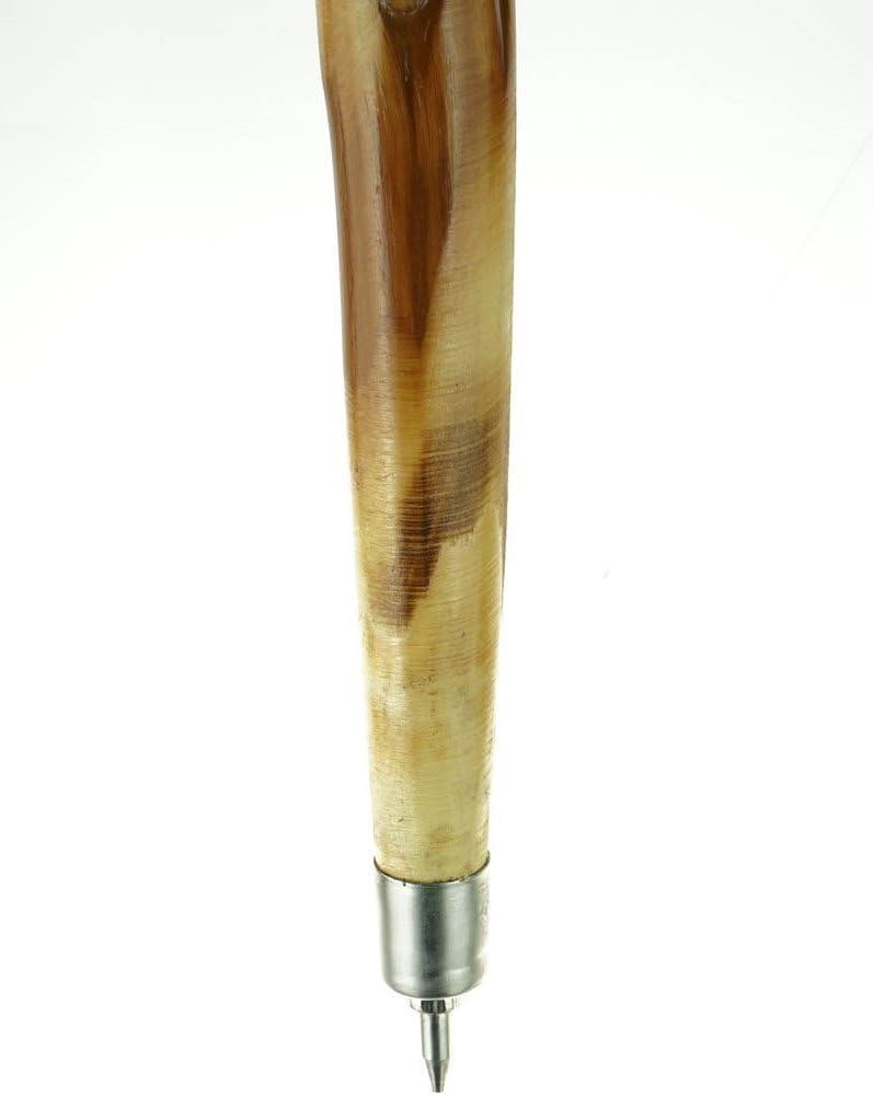 SE Natural Wood Walking Stick with Root Head, Carved Hand Grip, Steel Spike and Metal-Reinforced Tip Cover, 55" - WS631-52RH - Image 5
