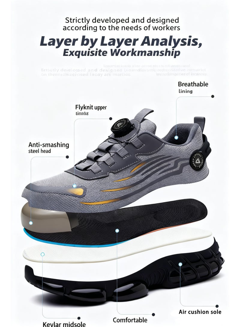 سكاي فيو أحذية بمقدمة فولاذية للرجال والنساء، أحذية عمل بمقدمة مركبة، أحذية رياضية آمنة، خفيفة الوزن، تصميم غير قابل للتدمير، مقاومة للثقب، مقاسات من 41 إلى 46 - Image 5