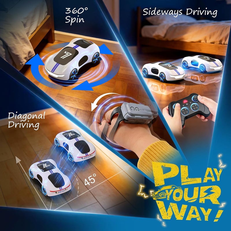 AEROQUEST Gesture Sensing Remote Control Car, Drift RC Stunt Car with Light Spray & Sound, 2.4GHz Hobby RC Cars Toy for Kids, 360° Rotate, Birthday Gifts for Boys Girls 4-12 - Image 3