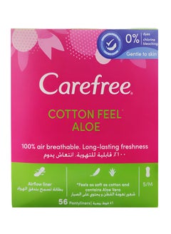 Carefree 56 Pcs Cotton Feel Aloe Pantyliners 