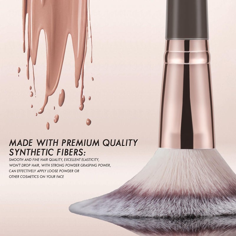 KINGMAS Foundation Makeup Brush, Double Ended Bronzer Brush Angled & Round Contour Brushes for Beauty Blending Liquid Powder, Concealer Cream Cosmetics Blush (Brown) - Image 2