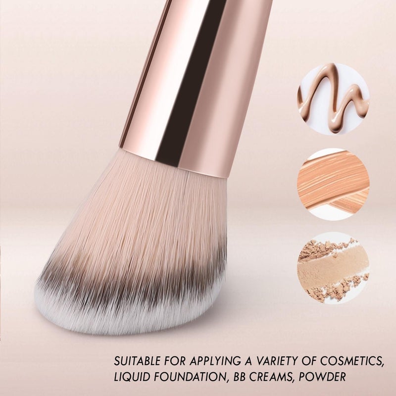 KINGMAS Foundation Makeup Brush, Double Ended Bronzer Brush Angled & Round Contour Brushes for Beauty Blending Liquid Powder, Concealer Cream Cosmetics Blush (Brown) - Image 4