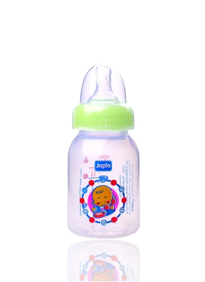 Japlo - Round feeding bottle for babies with anti-colic nipple and lukewarm water mixer, size 150 ml RD150 (assorted) - Image 1