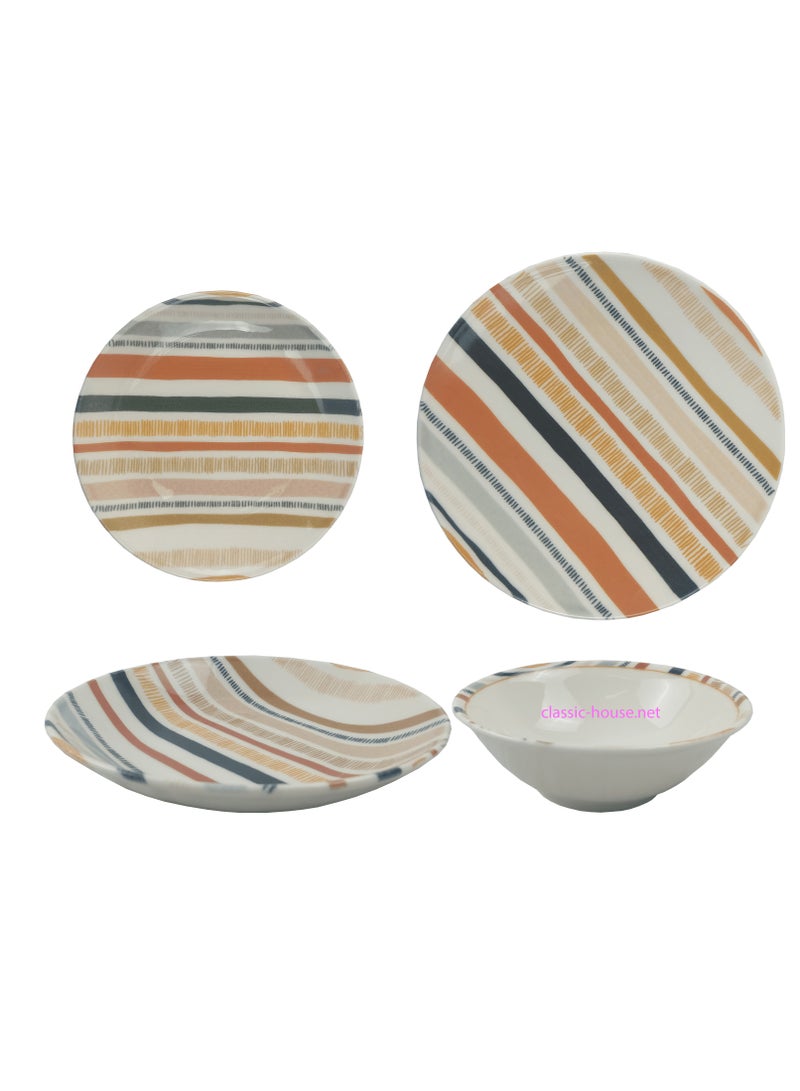 تولو طقم عشاء تركى بورسلين 24 قطعة براند تولو - Image 1