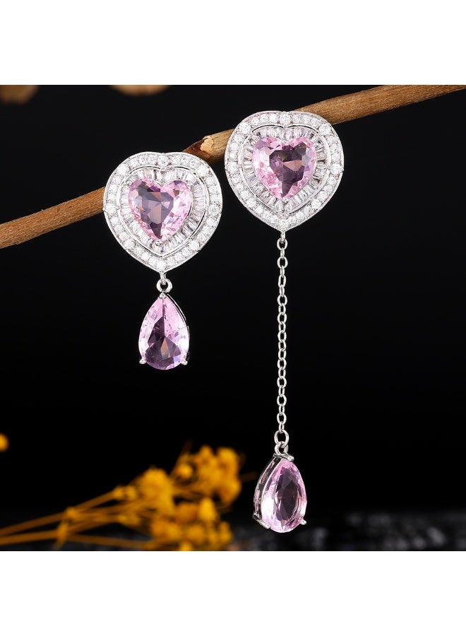 بيوينتي أقراط على شكل قلب للنساء، أقراط مرصعة بالزركون، هدية بسيطة وأنيقة لها