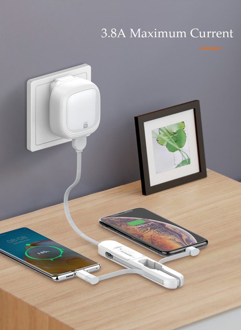 3 in 1 Retractable Charging Cable,Phone Charger Cord,USB Charger Cords for Multiple Devices,Road Trip Essentials, Type C/Micro USB Port for Cell Phones/Samsung Galaxy/LG/Huawei/Tablets/PS  More - Image 4