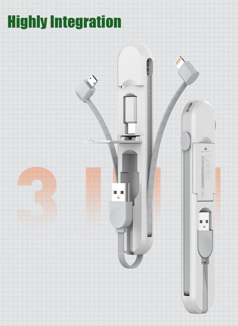 3 in 1 Retractable Charging Cable,Phone Charger Cord,USB Charger Cords for Multiple Devices,Road Trip Essentials, Type C/Micro USB Port for Cell Phones/Samsung Galaxy/LG/Huawei/Tablets/PS  More - Image 2