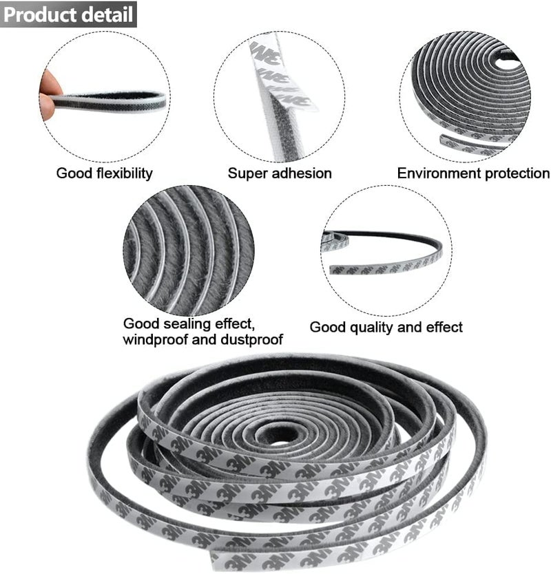 HETZON SALES HETZON SALES Self Adhesive Strip Seal Strip for Windows and Doors Door Brush Seal Strip for Sliding Door Window Frame Wind Blocker Dust Proof Soundproof Window Sealing Strips 10 Meter  - Image 4