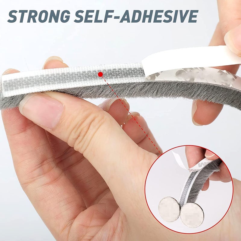 HETZON SALES HETZON SALES Self Adhesive Strip Seal Strip for Windows and Doors Door Brush Seal Strip for Sliding Door Window Frame Wind Blocker Dust Proof Soundproof Window Sealing Strips 10 Meter  - Image 5
