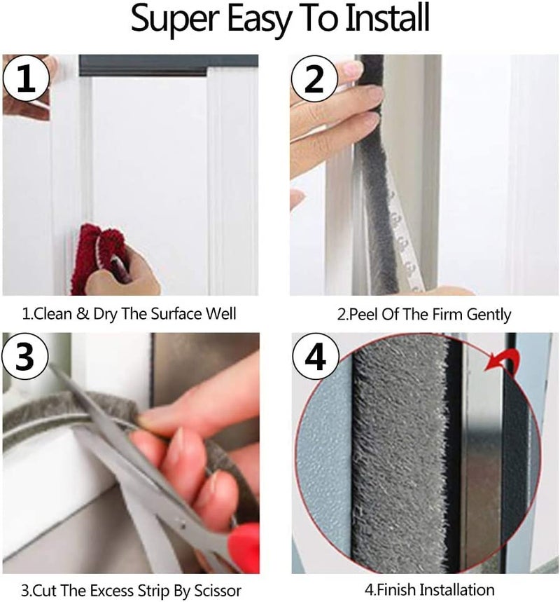 HETZON SALES HETZON SALES Self Adhesive Strip Seal Strip for Windows and Doors Door Brush Seal Strip for Sliding Door Window Frame Wind Blocker Dust Proof Soundproof Window Sealing Strips 10 Meter  - Image 2