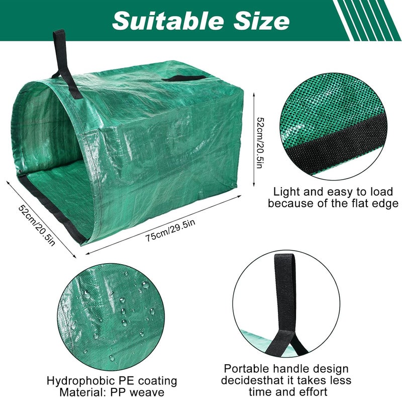 Shappy 3 Pack Large Yard Dustpan Type Garden Bag Leaf Bags Reusable Heavy Duty Gardening Bags Yard Waste Container with Reinforced Carry Handles 53 Gallon Per Bag Come with Gloves Leaf Bag Holder - Image 2