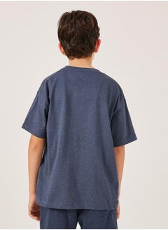 Styli Solid Oversized T-Shirt with Badge Detail  - Image 4