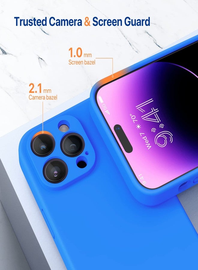 Miracase Designed for iPhone 14 Pro Max Phone Case with Screen Protector,[Upgraded Enhanced Camera Protection],Shockproof Liquid Silicone Case with Microfiber Lining,6.7 inch(Mediterranean Blue) - Image 5