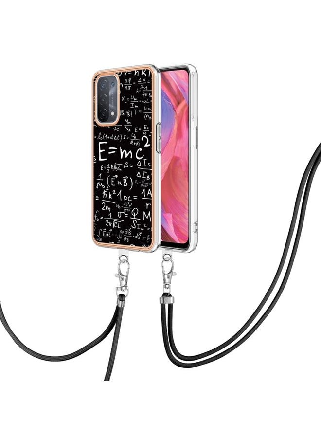 HuHa - Case Cover For OPPO A74 / A93 5G / A54 5G / A93s 5G Electroplating Dual-side IMD Phone Case with Lanyard Equation - Image 1