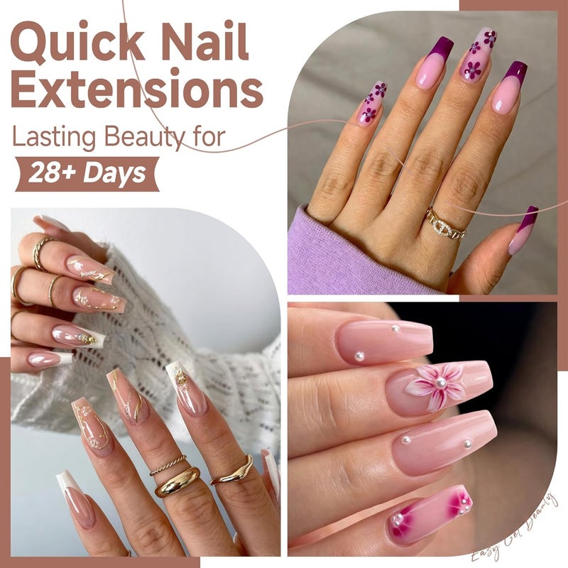 UNA GELLA Coffin Nails Tips, 216 PCS Soft Gel Nail Tips Coffin Half Matte Full Cover False Nails Pre-shaped Clear Acrylic Press on Nails Medium for Nail Extensions Home DIY Salon, 12 Sizes - Image 2