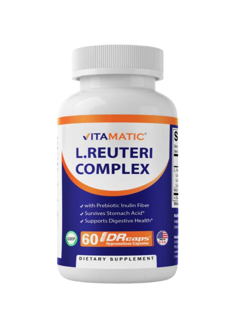 Vitamatic مجمع L.Reuteri 60 كبسولات DRcaps® من الهيبرومايلوز