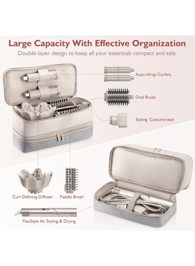 Travel Carrying Case for Hair Dryer Shark Flexstyle Dyson Airwrap Brush Double-Layer Hair Accessories Tools Storage Bag for Revlon Hairdryer Styler Organizer - Image 3