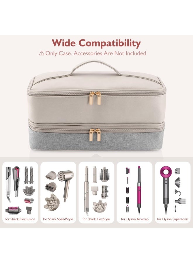 Travel Carrying Case for Hair Dryer Shark Flexstyle Dyson Airwrap Brush Double-Layer Hair Accessories Tools Storage Bag for Revlon Hairdryer Styler Organizer - Image 2