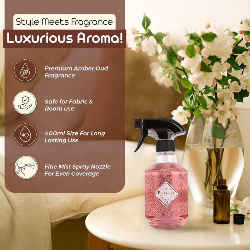 Passage Air Freshener VI, 400 ML - Bergamot, Jasmine & Oakmoss Odor Eliminator | Long-Lasting Air Freshener for Home & Office | Ideal for Any Room & Season | Safe on Fabrics & Surfaces - Image 1