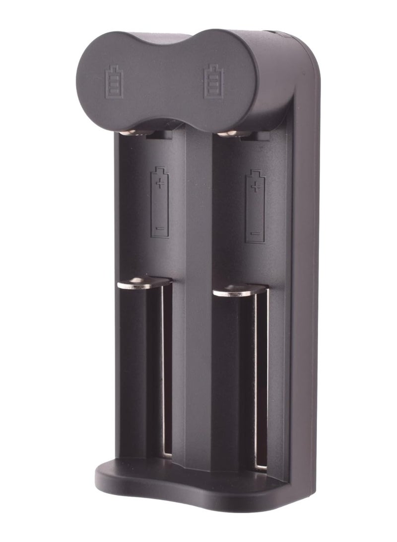 general General 18650/21700 Camera Battery Dual USB Charger 4.2 Volt With USB Cable - Black - Image 1