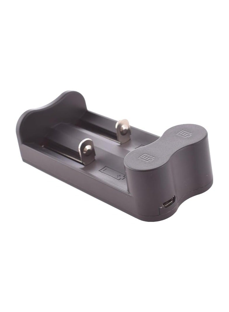 general General 18650/21700 Camera Battery Dual USB Charger 4.2 Volt With USB Cable - Black - Image 2