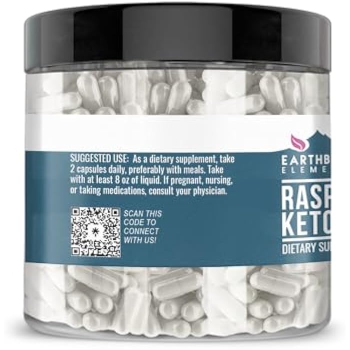 Earthborn Elements Raspberry Ketones 200 Capsules, Pure & Undiluted, No Additives - Image 3