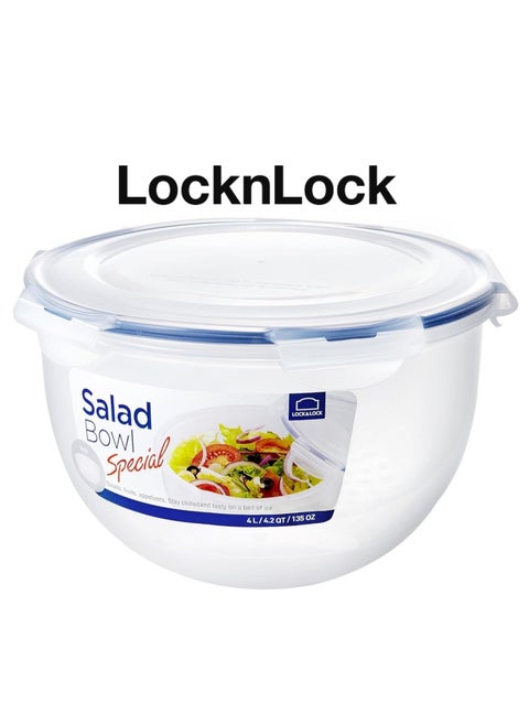 LocknLock 4L Salad Bowl  – Airtight, BPA-Free Container with Drainage Tray for Fresh Salads