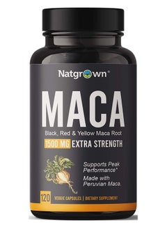 Natgrown Black, Red & Yellow Maca Root 1500mg Extra Strength - 120 Capsules  - Image 1