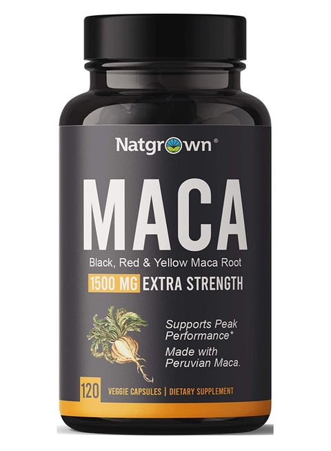 Black, Red & Yellow Maca Root 1500mg Extra Strength - 120 Capsules