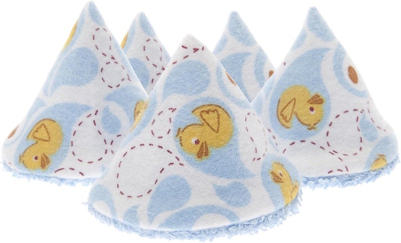 Beba Bean Washable cotton Pee-pee Teepees that shield baby boys pee during diaper changes. Makes a great add-on gift for a baby shower thanks to its fun, gift-ready store packaging. 5 pack. Rubber Duck - Image 1