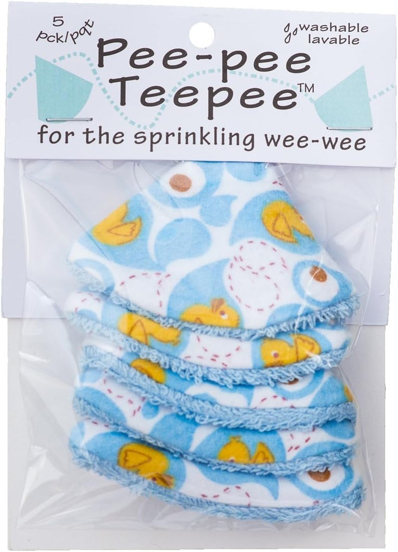 Beba Bean Washable cotton Pee-pee Teepees that shield baby boys pee during diaper changes. Makes a great add-on gift for a baby shower thanks to its fun, gift-ready store packaging. 5 pack. Rubber Duck - Image 2