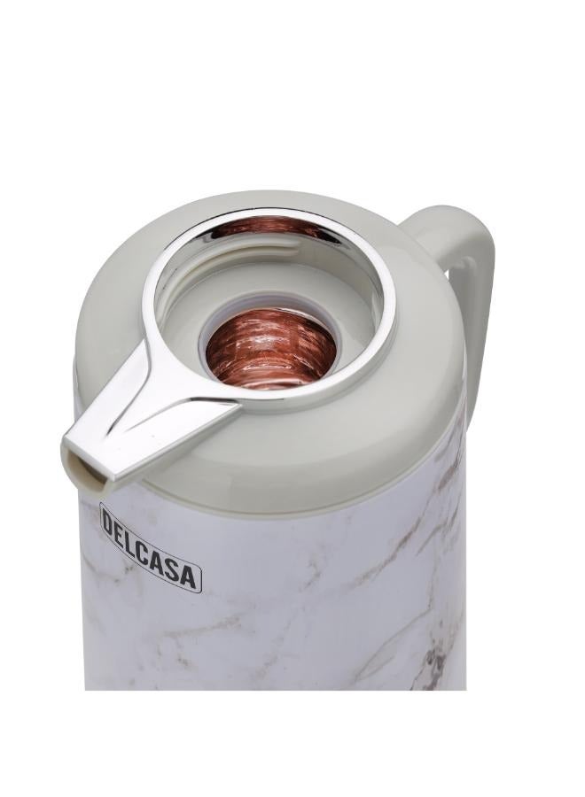 DELCASA 1300ml Double Wall Vacuum Flask, Thermos, Premium-Quality Metal Outer Body, ASBESTOS Free Pink Glass Inner, Portable And Leak-Resistant - Image 3